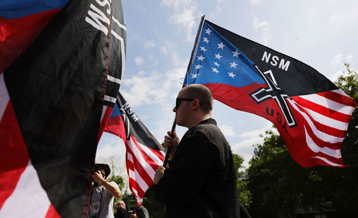 National Socialist Movement members rally in Newnan, Georgia