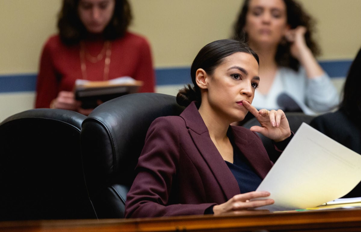 Rep. Alexandria Ocasio-Cortez (D-New York) listens during testimony before the House Oversight Committee on Capitol Hill, on February 27, 2019.