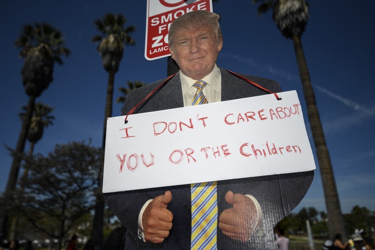 Activists gather to protest ICE and the Trump administrations immigration and detention policies in Los Angeles, California on July 21, 2018. Protesters demanded the reunification of detained migrant children with their parents and organizers of the Families Belong Together March called to abolish ICE.