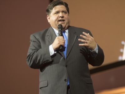 J.B. Pritzker, governor of the state of Illinois, speaks at the Illinois Bicentennial party at Navy Pier in Chicago, Illinois, December 3, 2018.