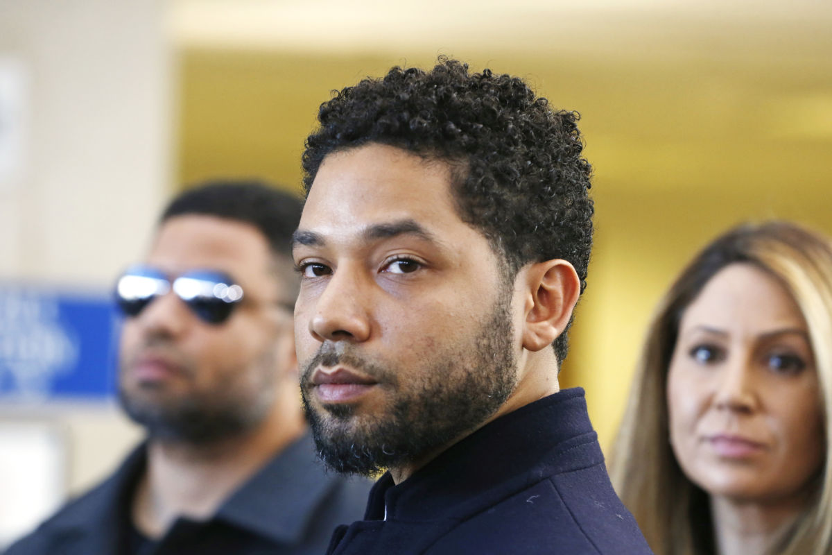 Actor Jussie Smollett after his court appearance at Leighton Courthouse on March 26, 2019, in Chicago, Illinois.