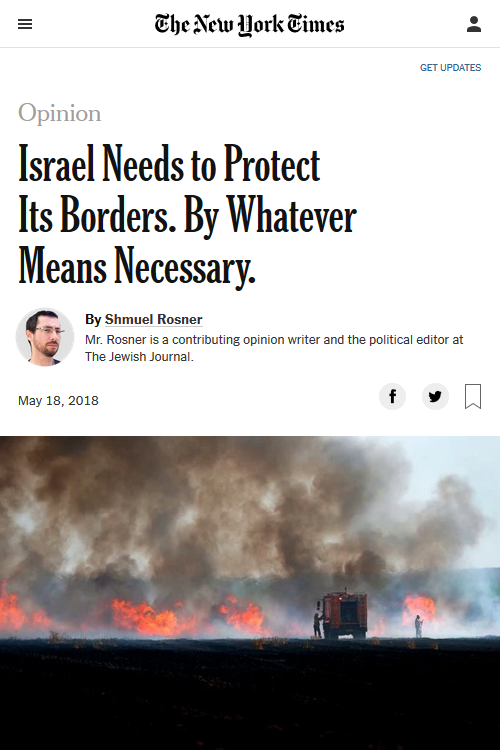 The NYT published an op-ed arguing that guarding the border was more important than avoiding killing