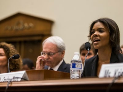 Candace Owens of Turning Point USA, seated next to Zionist Organization of America President Mort Klein, testifies during a House Judiciary Committee hearing discussing hate crimes and the rise of white nationalism on Capitol Hill on April 9, 2019, in Washington, D.C.