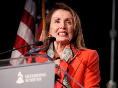 Nancy Pelosi speaks on stage at GRAMMYs on the Hill 2019 on April 9, 2019 in Washington, D.C.