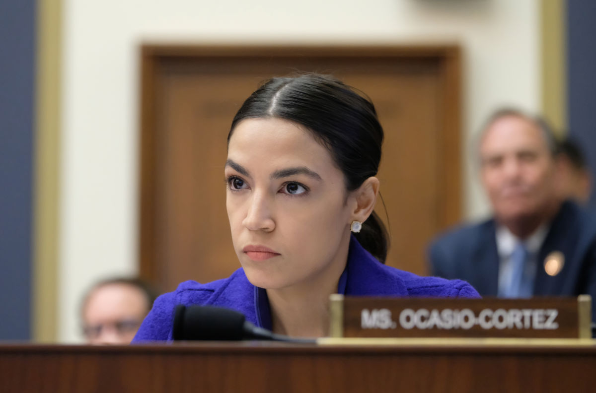 Rep. Alexandria Ocasio-Cortez (D-NY) listens during a House Financial Services Committee hearing on April 10, 2019, in Washington, D.C.