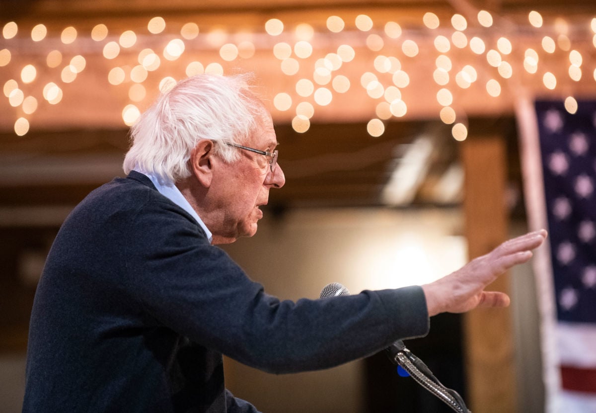 Democratic presidential candidate Sen. Bernie Sanders speaks during a town hall at the Fort Museum on May 4, 2019 in Fort Dodge, Iowa.