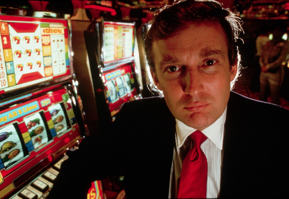 Donald Trump attends the opening of his casino, the Taj Mahal, in Atlantic City, New Jersey. 1989.