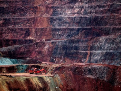 View of Canadian Goldcorp gold mine at the Los Filos complex in Carrizalillo, Guerrero, Mexico, on November 19, 2015.