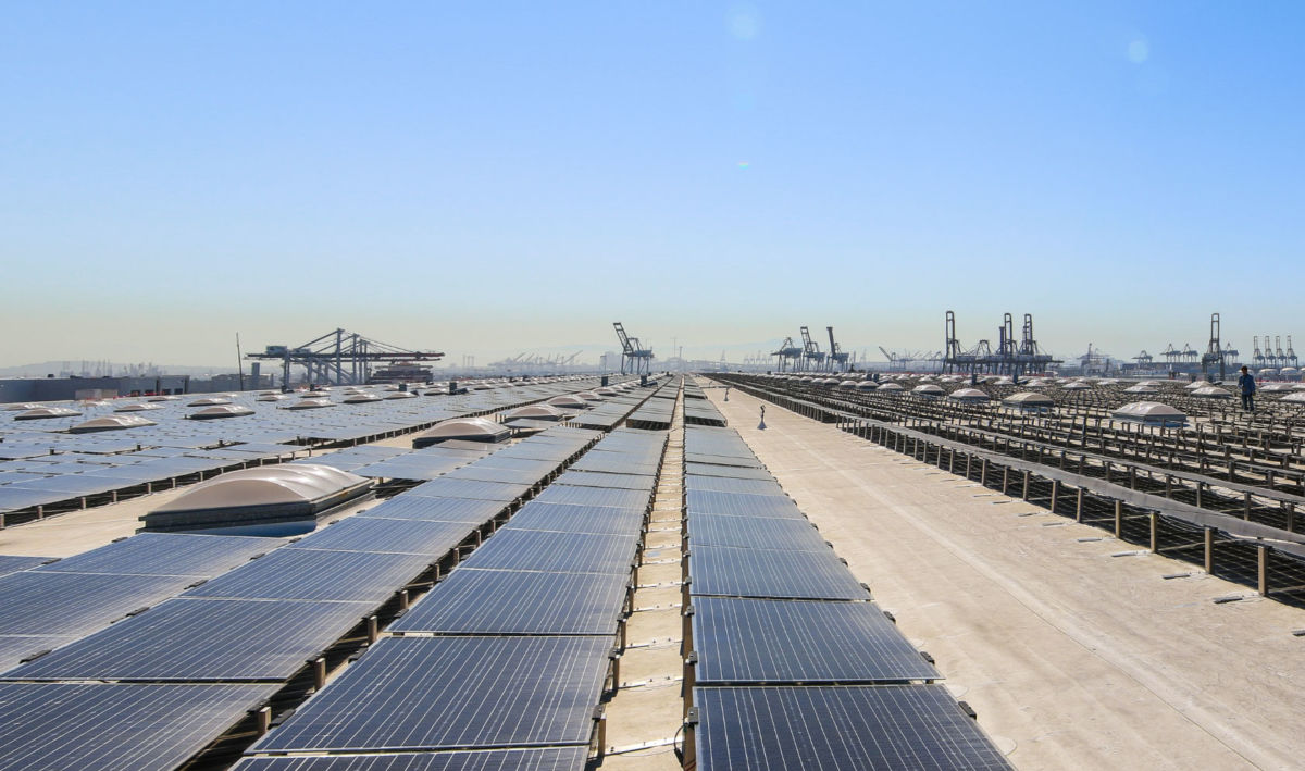 A rooftop solar project took in San Pedro at the Port of Los Angeles.
