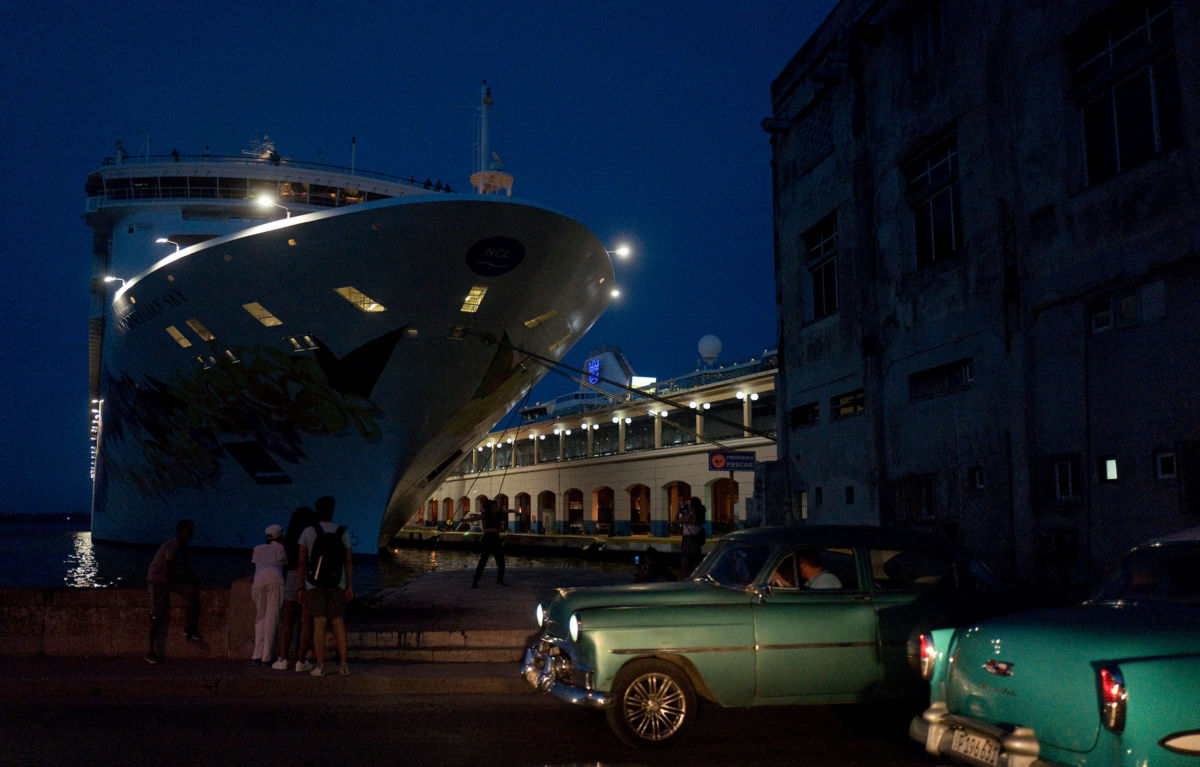 The Norwegian SKY cruise ship seen docked in Havana on June 4, 2019. Under new restrictions U.S. cruise ships can no longer travel to Cuba.