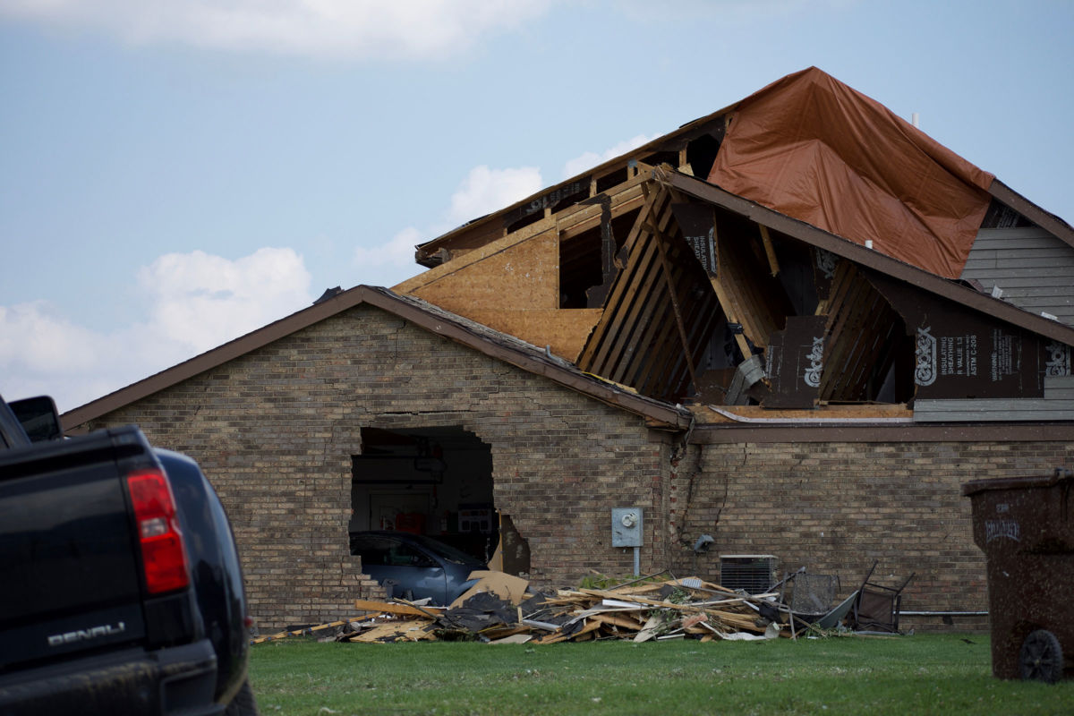 Buildings lay in ruins following devastating tornadoes in Dayton, Ohio, May 27, 2019.