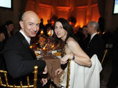Jeff and MacKenzie Bezos attend The Aspen Institute 26th Annual Awards Dinner at The Plaza Hotel on November 5, 2009, in New York City.