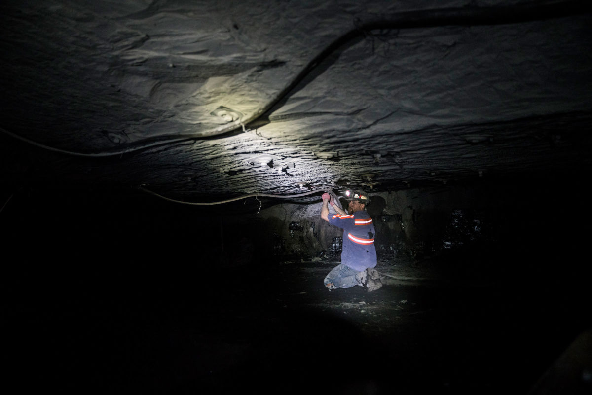 At a Wellmore coal mine in Buchanan County, Virginia, April, 2016, workers still toil deep underground as their predecessors did in better days, when the region’s coal industry was bustling.