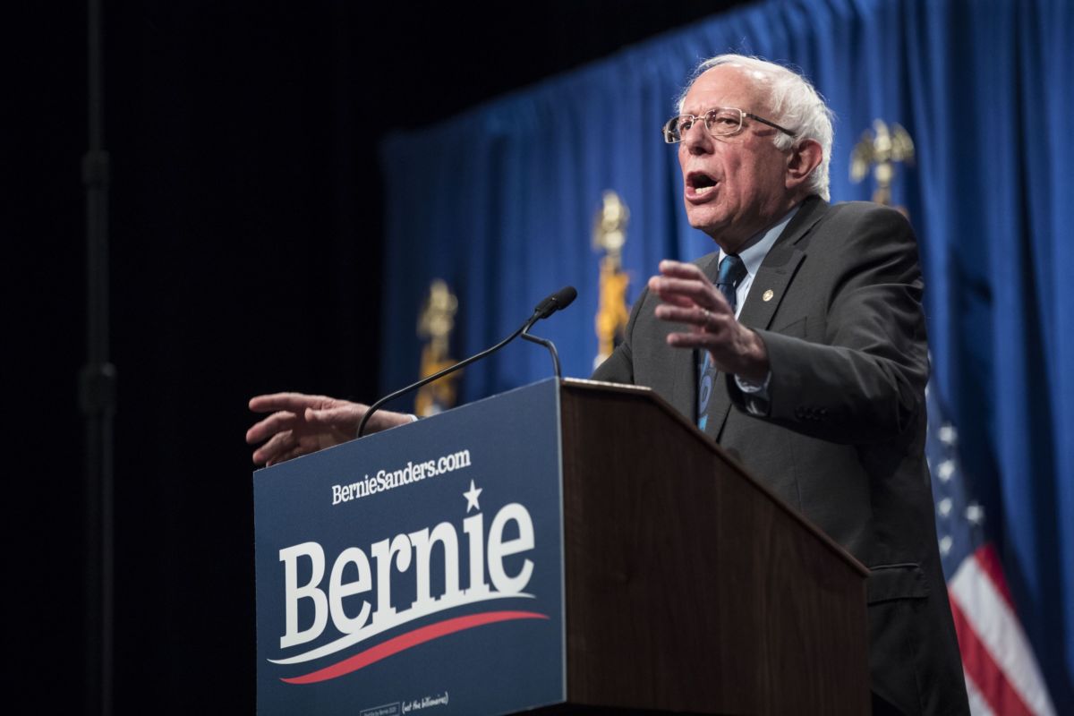 "The drums of war are beating in Washington again," Sanders wrote.