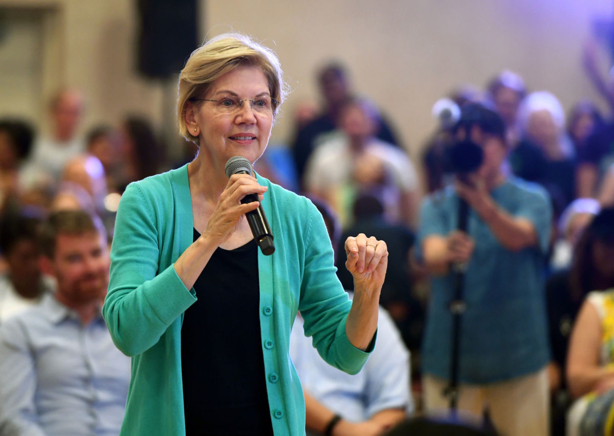 Democratic presidential candidate Sen. Elizabeth Warren speaks during a community conversation at the East Las Vegas Community Center on July 2, 2019, in Las Vegas, Nevada.