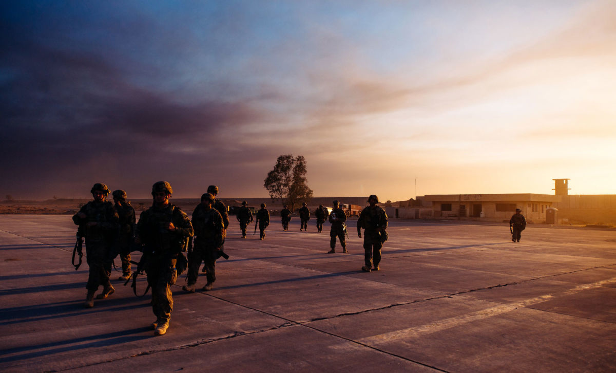 Airmen from the 821st Contingency Response Group at Qayyarah West Airfield, Iraq, on November 19, 2016. Propaganda floated by former Vice President Dick Cheney over a decade ago to justify his push for war against Iran has been revived by the Trump administration.