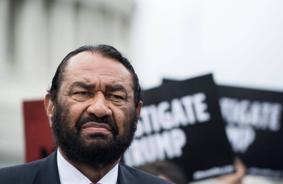 Rep. Al Green stands in front of the U.S. capitol, impeachment