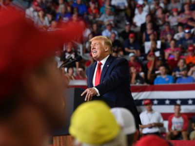 Donald trump speaks at a rally