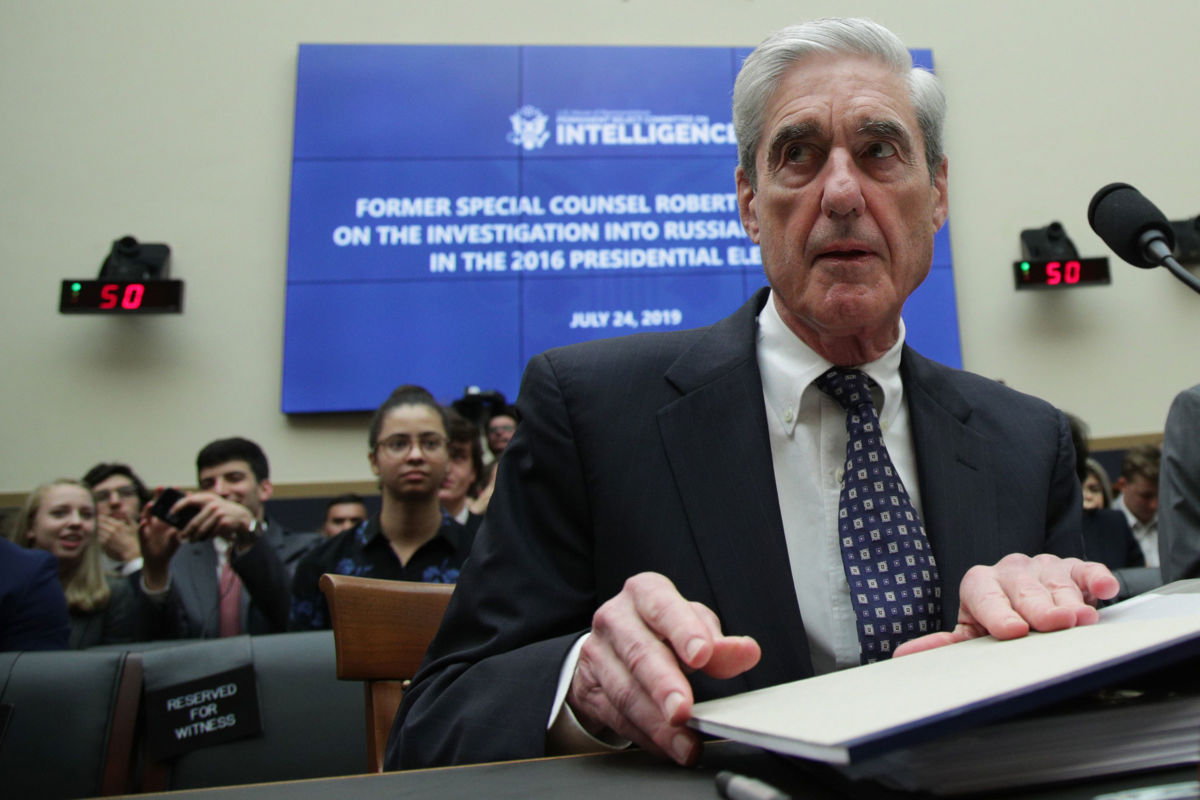 Former Special Counsel Robert Mueller waits to testify before the House Intelligence Committee about his report on Russian interference in the 2016 presidential election in the Rayburn House Office Building, July 24, 2019, in Washington, D.C.