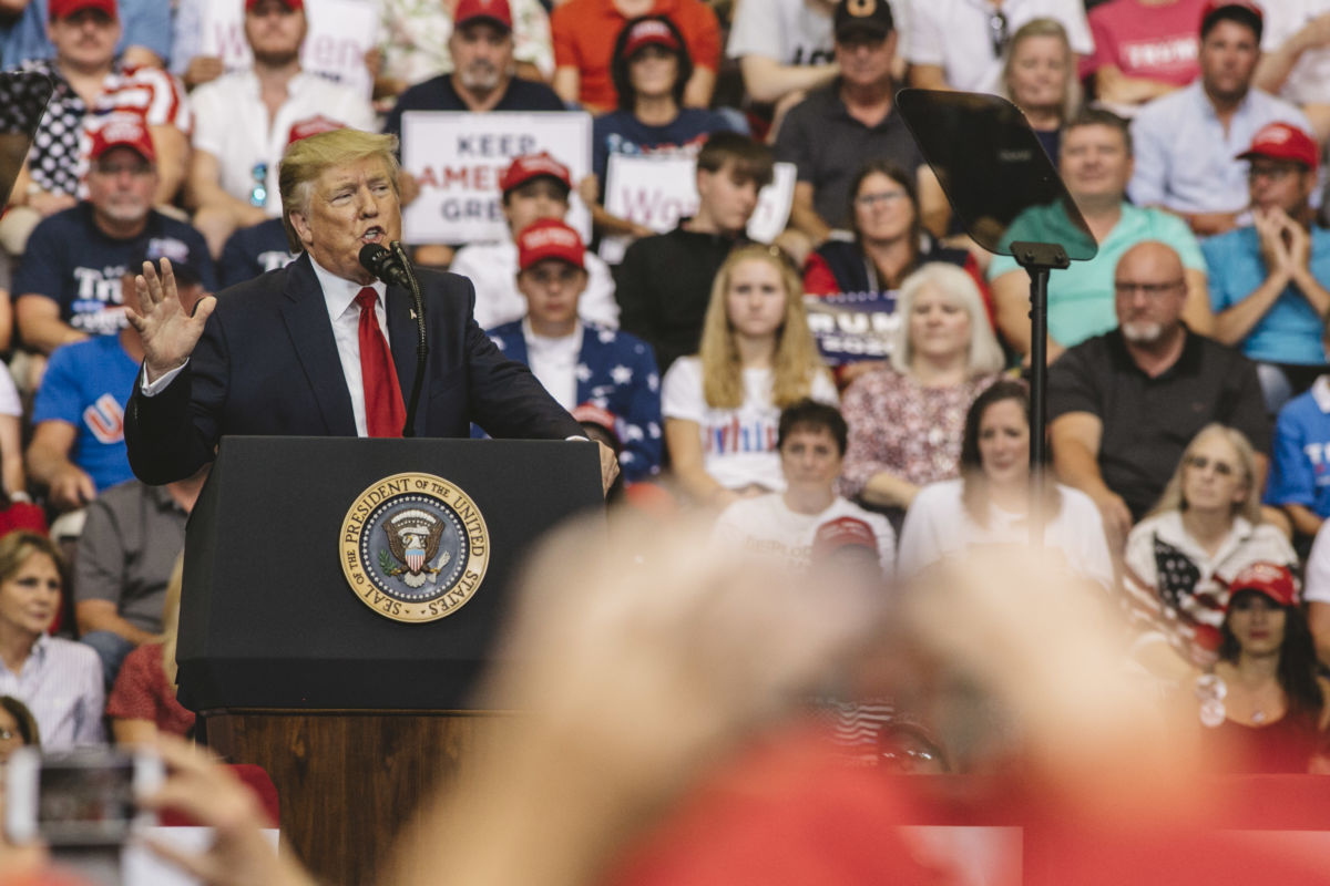 donald trump speaks at a rally