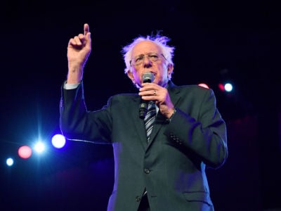 Sen. Bernie Sanders speaks onstage at Georgia International Convention Center on August 17, 2019, in College Park, Georgia.