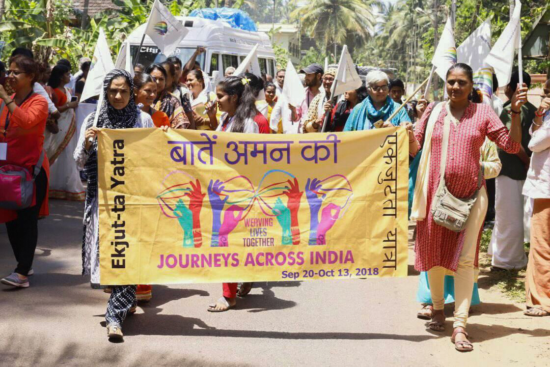 Caravans of women traveled across India as part of the Baatein Aman Ki campaign of September-October 2018.
