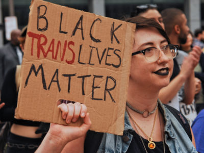 Philadelphia's Transgender community rallied in Love Park in Center City Philadelphia before marching through downtown to demand basic human and civil rights in Philadelphia, on October 6, 2018.