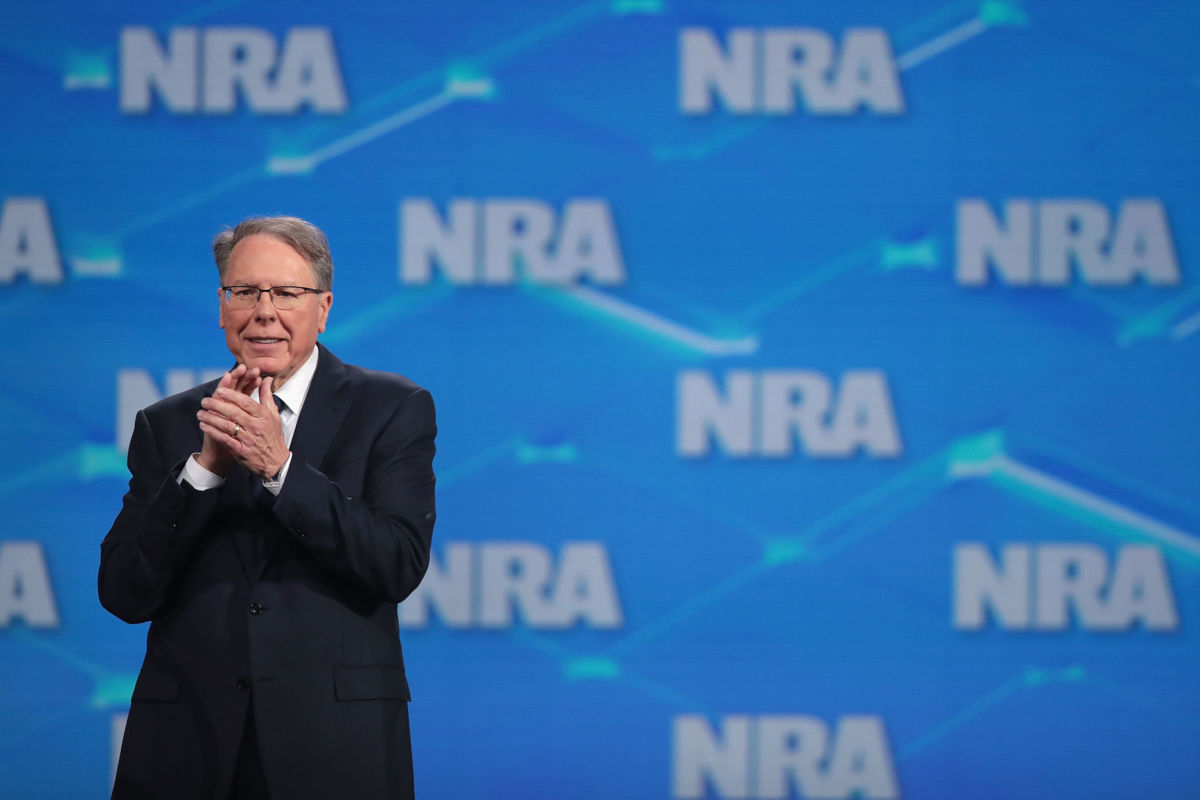 Wayne LaPierre, NRA vice president and CEO, speaks to guests at the NRA-ILA Leadership Forum at the 148th NRA Annual Meetings and Exhibits on April 26, 2019, in Indianapolis, Indiana.