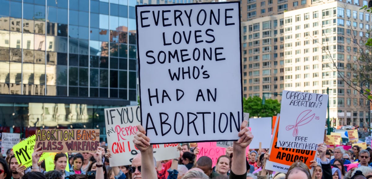 Over a thousand New Yorkers joined pro-choice activist groups and elected officials at Foley Square on May 21, 2019, to take part in a national day of action and across the country for abortion rights at the NYC Stop the Bans Rally.