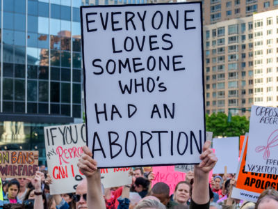 Over a thousand New Yorkers joined pro-choice activist groups and elected officials at Foley Square on May 21, 2019, to take part in a national day of action and across the country for abortion rights at the NYC Stop the Bans Rally.