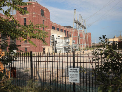 The Crawford power plant, taken offline in 2012 remains idle on October 13, 2017, in Chicago, Illinois.