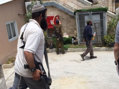 Settlers openly brandish assault rifles while Palestinians can receive decades-long prison sentences for even carrying a knife.