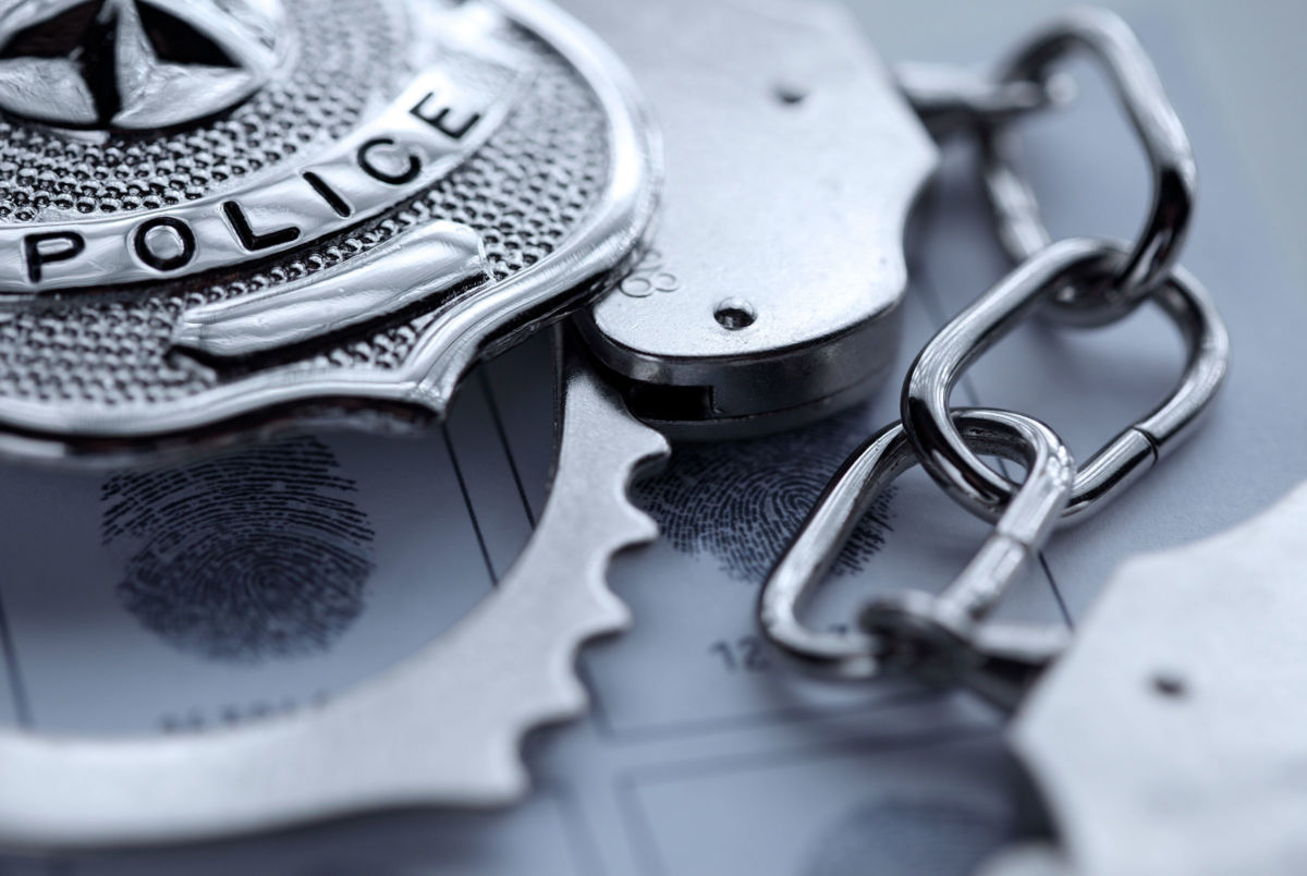 Police badge, handcuffs