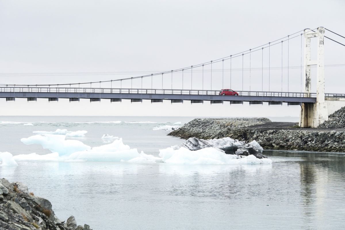 Ice melting in a bay