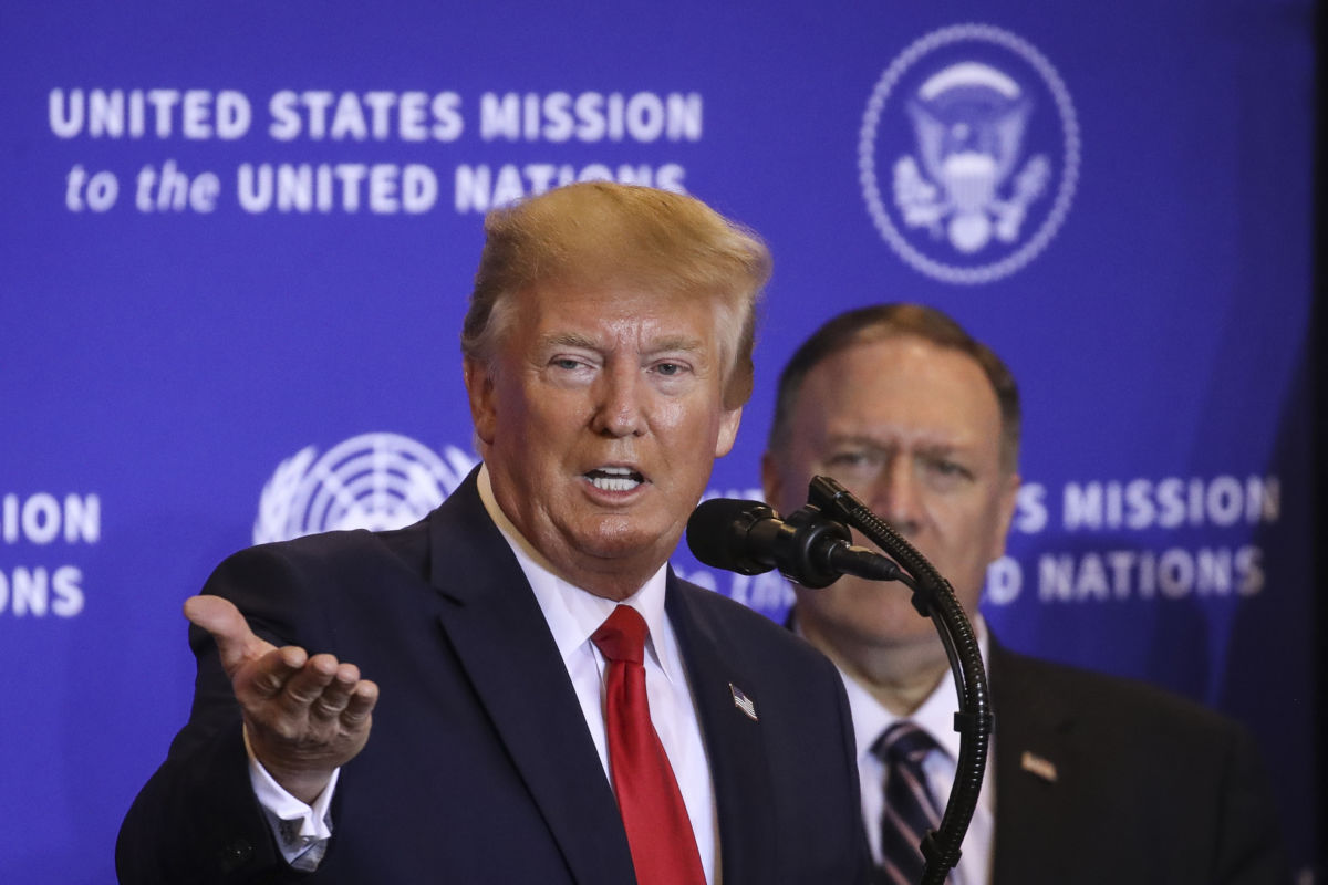 President Donald Trump speaks during a press conference on the sidelines of the United Nations General Assembly on September 25, 2019, in New York City.