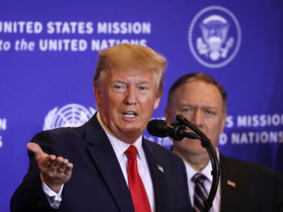 President Donald Trump speaks during a press conference on the sidelines of the United Nations General Assembly on September 25, 2019, in New York City.