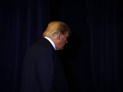 President Donald Trump exits a press conference on the sidelines of the United Nations General Assembly on September 25, 2019, in New York City.