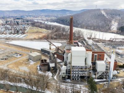 A defunct coal-fired power station near Johnson City, New York.