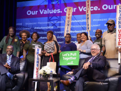 Several Democratic presidential hopefuls spoke at the Philadelphia Council AFL-CIO Workers Presidential Summit, at the Pennsylvania Convention Center in Philadelphia, PA, on September 17, 2019.