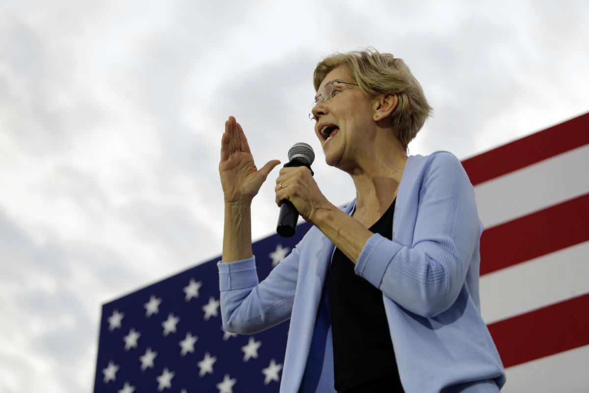 Democratic presidential candidate Sen. Elizabeth Warren (D-MA) speaks during a town hall event September 19, 2019. in Iowa City, Iowa.