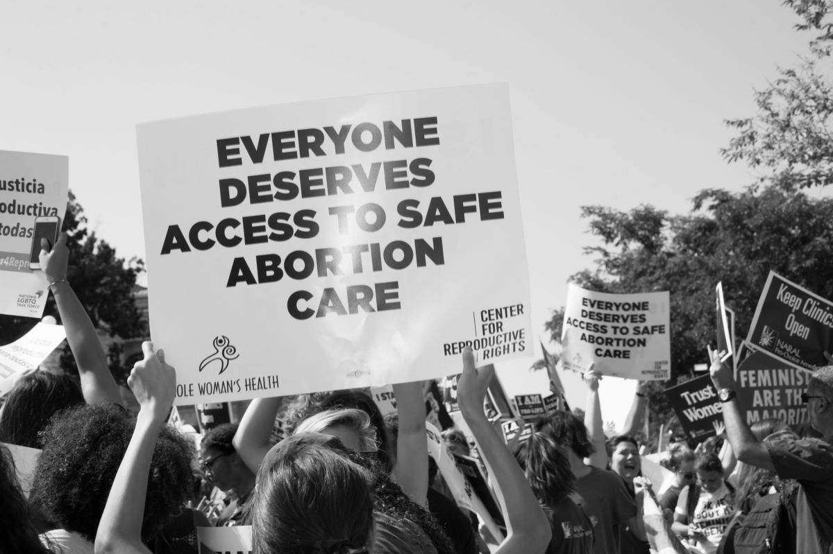 Pro-choice activists demonstrate in front of the Supreme Court in Washington, D.C. on June 27, 2016.