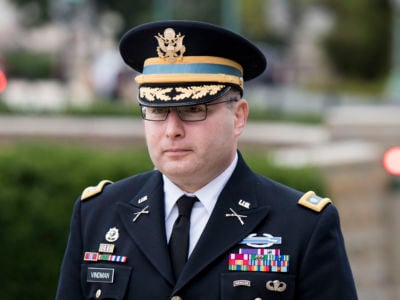 Alexander S. Vindman stands in formal military uniform