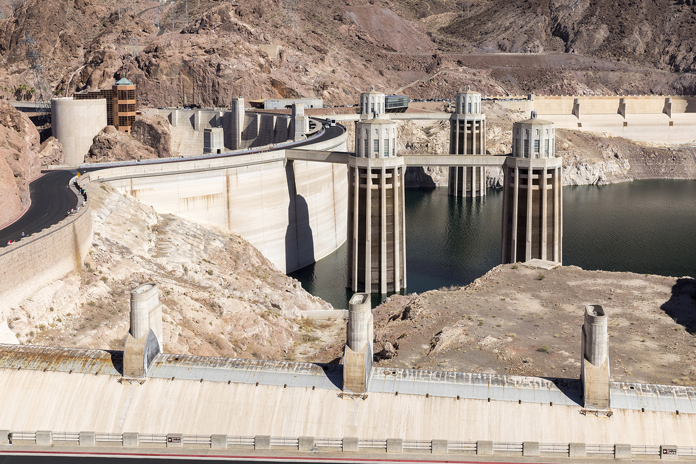 Water levels at the Hoover Dam in 2018.