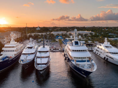 The Rybovich superyacht marina in West Palm Beach, Florida.