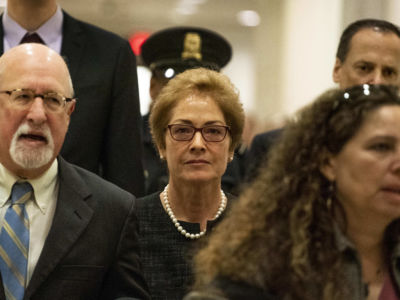 Former U.S. Ambassador to Ukraine Marie Yovanovitch arrives on Capitol Hill to appear before lawmakers in closed-door questioning for the House Intelligence Committee, relating to the impeachment inquiry concerning President Donald Trump, in Washington, D.C., on Friday, October 11, 2019.