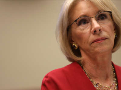 U.S. Secretary of Education Betsy DeVos testifies during a hearing before House Education and Labor Committee December 12, 2019, on Capitol Hill in Washington, D.C.