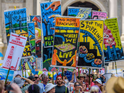 Thousands march in Philadelphia, Pennsylvania, for action to prevent climate catastrophe on July 24, 2016. Pennsylvania and Montana have passed “green amendments,” and proposals are being considered in at least 13 different states.