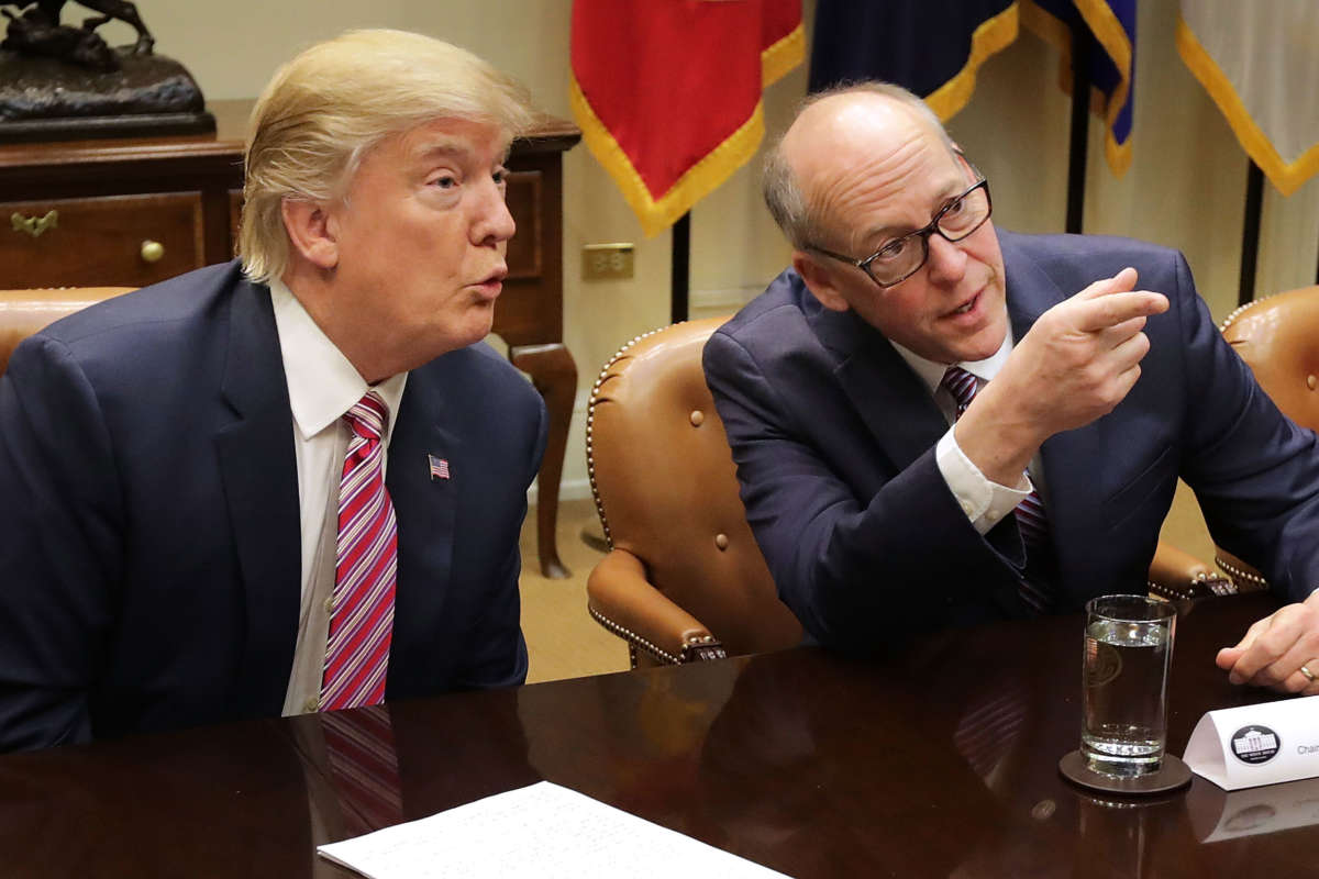 President Trump meets with House of Representatives Energy and Commerce Committee Chairman Greg Walden and other committee chairs in the Roosevelt Room at the White House, March 10, 2017, in Washington, D.C.