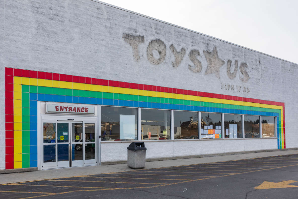 A closed Toys "R" Us store seen in Hickory, North Carolina, December 19, 2018.