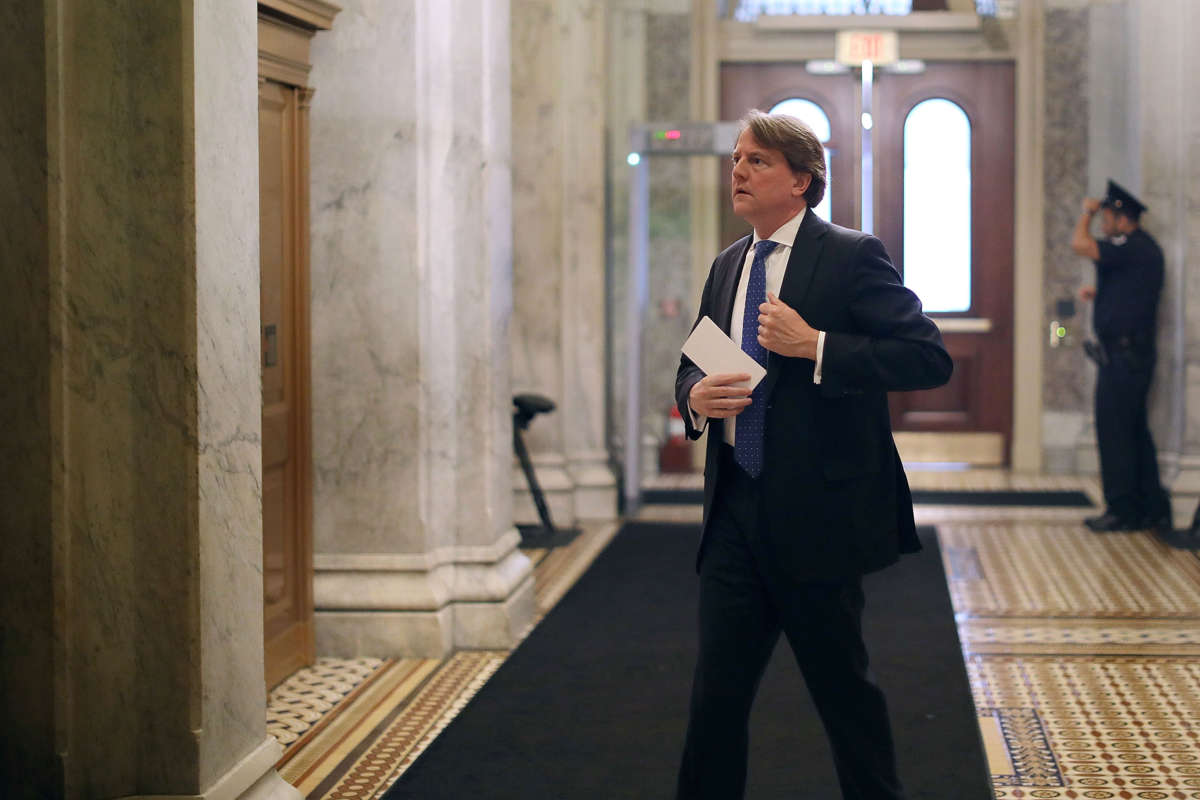 Then-White House Counsel Don McGahn heads to a meeting at the U.S. Capitol, July 11, 2018.